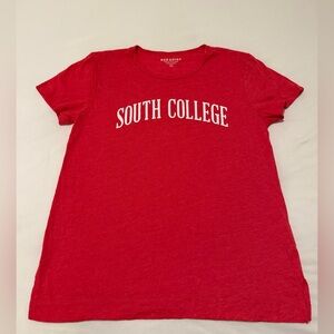 South College Red Graphic T Shirt Size S Campus Tee